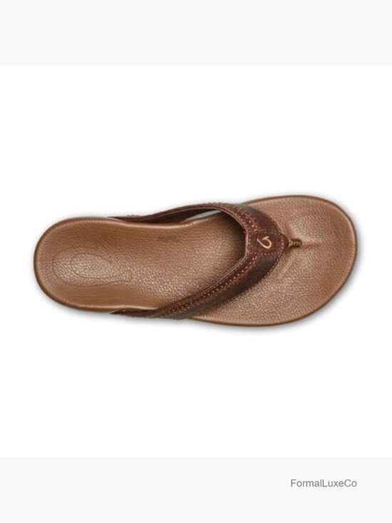Men\'s Leather Beach Sandal Flip Flop Arch Support Slip On